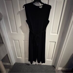 Max Studio Black Sleeveless Wide Leg Jumpsuit Tie Waist XL